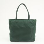 PRADA Triangle Logo Nylon Leather Tote Bag Green - 图片 2