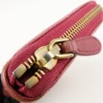 PRADA Logo Saffiano Leather Round Zippy Long Wallet Pink 1M0506 Used - 图片 13