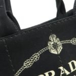 PRADA Canapa Mini Canvas 2Way Hand Bag Tote Bag Black 1BG439 Used - 图片 6
