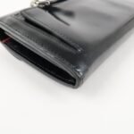 PRADA Leather Bi-Fold Long Wallet Black Silver Hardware 1MH037 Used - 图片 8