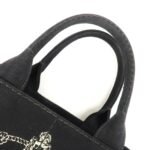 PRADA Canapa Mini Canvas 2Way Bag Hand Bag Shoulder Bag Black 1BG439 Used - 图片 6