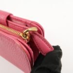 PRADA Logo Leather Bi-Fold Wallet Small Wallet Pink 1ML018 Used - 图片 12