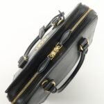 PRADA Leather 2Way Bag Hand Bag Black Gold Hardware Used - 图片 18