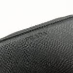 PRADA Saffiano Leather Round Zippy Key Case Black 2PG604 Used - 图片 14