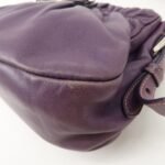 PRADA Ribbon Leather Shoulder Bag Hand Bag Purple Used - 图片 13