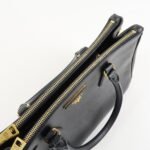 PRADA Triangle Logo Saffiano Leather 2WAY Hand Bag Black BN1801 Used - 图片 15