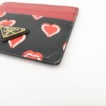 PRADA Saffiano Leather Heart Card Case Black Red White 1MC025 - 图片 9
