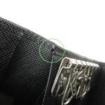 PRADA Triangle Logo Saffiano Leather Key Case Black 1M0222 Used - 图片 16