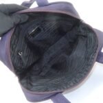 PRADA Triangle Logo Leather Nylon Hand Bag Purple B8495 - 图片 20