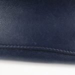 PRADA Triangle Logo Leather 2Way Bag Tote Bag Hand Bag Navy B2625M - 图片 13
