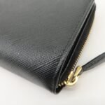PRADA Logo Saffiano Leather Round Zippy Wallet Black 1MM268 - 图片 8