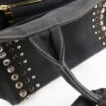 PRADA Triangle Logo Denim Canapa Bijoux 2Way Hand Bag Black B2642B - 图片 9