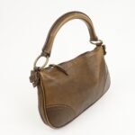 MIU MIU Leather Ribbon Hand Bag Shoulder Bag Dark Brown - 图片 4