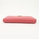 PRADA Logo Saffiano Leather Round Zippy Long Wallet Pink 1M0506 - 图片 5
