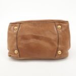 PRADA Logo Leather Ribbon 2Way Bag Hand Bag Brown BN2245 Used - 图片 5
