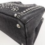 PRADA Canapa Mini Canvas Studs 2Way Shoulder Bag Hand Bag Black B2439G Used - 图片 10