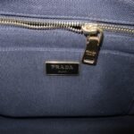 PRADA Triangle Logo Denim Canapa Bijoux 2Way Hand Bag Black B2642B - 图片 23