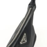 PRADA Triangle Logo Nylon Leather Shoulder Bag Hand Bag Black BR3121 Used - 图片 19
