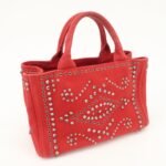 PRADA Canapa Mini Canvas Hand Bag Castilian Red BN2439 - 图片 4