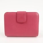 PRADA Logo Leather Bi-Fold Wallet Small Wallet Pink 1ML018 Used - 图片 2