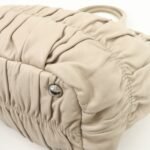 PRADA Leather 2WAY Bag Hand Bag Shoulder Bag Ivory BN1789 - 图片 14