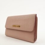 MIU MIU Leather Bi-fold Wallet Compact Wallet Pink 5ML014 Used - 图片 3