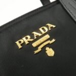 PRADA Nylon Leather Hand Bag Black Gold Hardware 1BA084 - 图片 16
