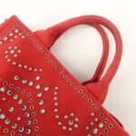 PRADA Canapa Mini Canvas Hand Bag Castilian Red BN2439 - 图片 6