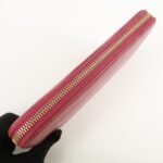PRADA Logo Saffiano Leather Round Zippy Long Wallet Pink 1M0506 Used - 图片 12
