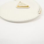 PRADA Triangle Logo Saffiano Leather Coin Case White 1MM006 Used - 图片 7