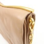 MIU MIU Leather 2Way Chain Shoulder Bag Clutch Bag Brown - 图片 17