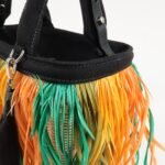PRADA Wicker Canvas Basket Bag Beige Multicolor Silver HDW 1BG835 Used - 图片 12