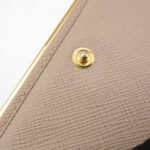 PRADA Logo Saffiano Leather Bi-Fold Small Wallet Beige 1MV204 Used - 图片 18