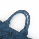 PRADA Triangle Logo Canapa Canvas Denim Hand Bag Navy B1877B Used - 图片 7