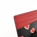 PRADA Saffiano Leather Heart Card Case Black Red White 1MC025 - 图片 14