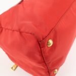 PRADA Triangle Logo Nylon Leather 2Way Shoulder Bag Hand Bag Red Used - 图片 11