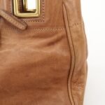 PRADA Logo Leather Ribbon 2Way Bag Hand Bag Brown BN2245 Used - 图片 16