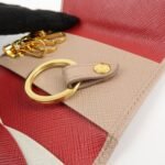 PRADA Logo Leather 4 Rings Key Case Key Holder Beige 1PG004 Used - 图片 17