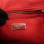 PRADA Canapa Mini Canvas Hand Bag Castilian Red BN2439 - 图片 23