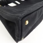 PRADA Canapa Mini Canvas 2Way Hand Bag Tote Bag Black 1BG439 Used - 图片 11
