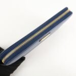 PRADA Triangle Logo Saffiano Leather Zippy Long Wallet Navy 1ML506 - 图片 12