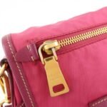PRADA Nylon Saffiano Leather Flap Messenger Shoulder Bag Pink BT0697 Used - 图片 17