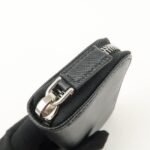 PRADA Saffiano Leather Round Zippy Key Case Black 2PG604 Used - 图片 15