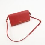 PRADA Saffiano Leather Shoulder Long Wallet Red 1M1437 - 图片 4