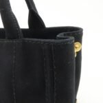 PRADA Canapa Mini Canvas 2Way Hand Bag Tote Bag Black 1BG439 Used - 图片 17