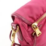 PRADA Nylon Saffiano Leather Flap Messenger Shoulder Bag Pink BT0697 Used - 图片 15