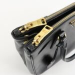 PRADA Triangle Logo Saffiano Leather 2WAY Hand Bag Black BN1801 Used - 图片 14