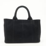 PRADA Canapa Mini Canvas 2Way Hand Bag Tote Bag Black 1BG439 Used - 图片 2