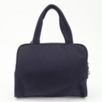 PRADA Triangle Logo Leather Nylon Hand Bag Purple B8495 - 图片 2