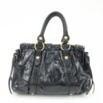MIU MIU Patent Leather 2Way Tote Bag Shoulder Bag Black RT0383 - 图片 2